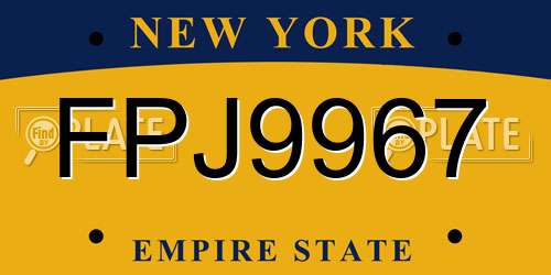 FPJ9967 New York License Plate