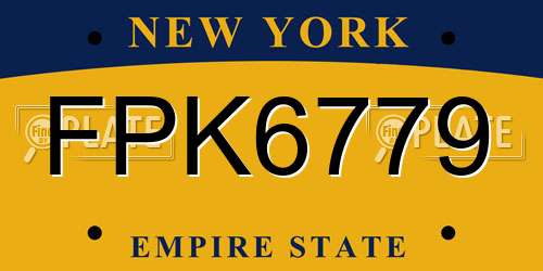 FPK6779 New York License Plate