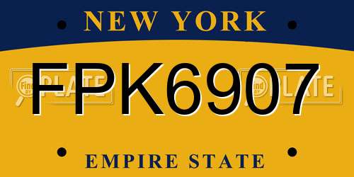 FPK6907 New York License Plate