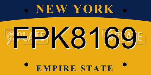 FPK8169 New York License Plate