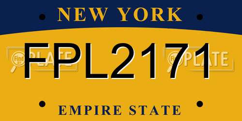 FPL2171 New York License Plate