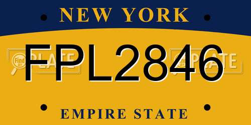 FPL2846 New York License Plate