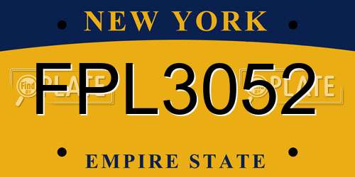 FPL3052 New York License Plate