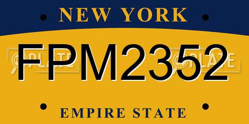 FPM2352 New York License Plate