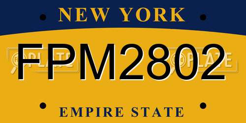 FPM2802 New York License Plate