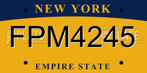 FPM4245 New York License Plate