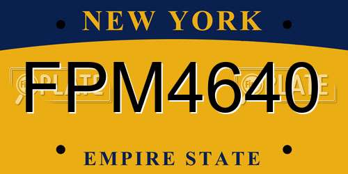 FPM4640 New York License Plate