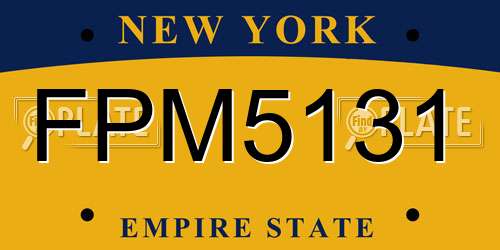 FPM5131 New York License Plate