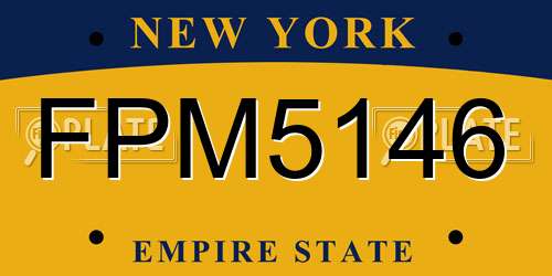 FPM5146 New York License Plate