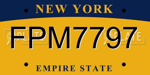 FPM7797 New York License Plate