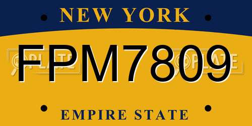 FPM7809 New York License Plate