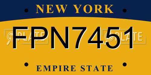 FPN7451 New York License Plate