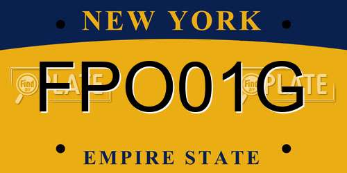 FPO01G New York License Plate