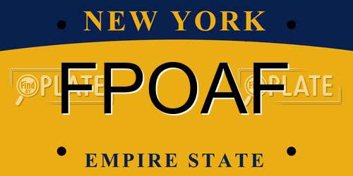 FPOAF New York License Plate