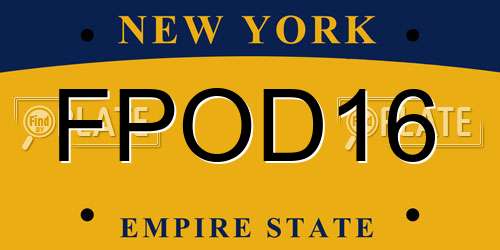 FPOD16 New York License Plate