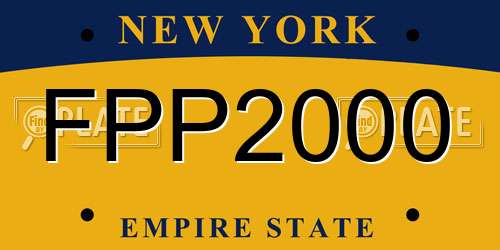 FPP2000 New York License Plate