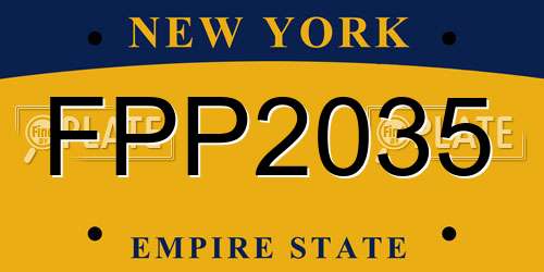 FPP2035 New York License Plate
