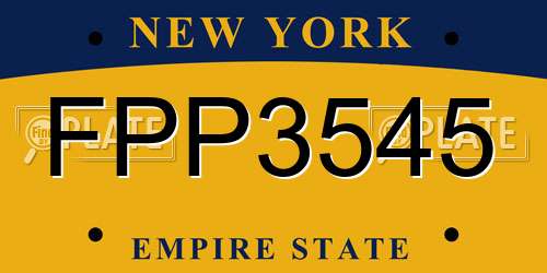 FPP3545 New York License Plate