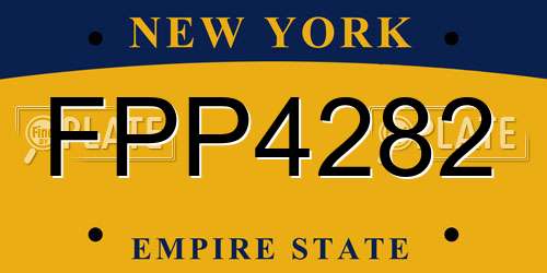 FPP4282 New York License Plate