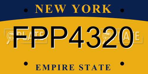 FPP4320 New York License Plate