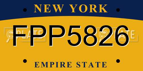 FPP5826 New York License Plate