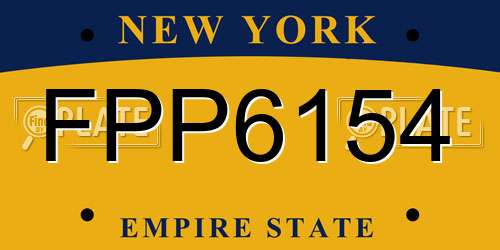 FPP6154 New York License Plate