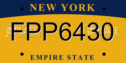 FPP6430 New York License Plate