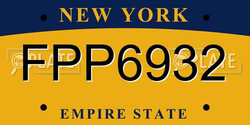 FPP6932 New York License Plate