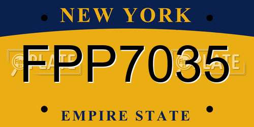 FPP7035 New York License Plate