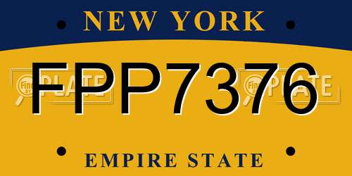 FPP7376 New York License Plate