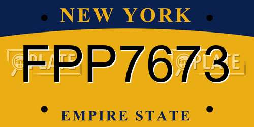 FPP7673 New York License Plate