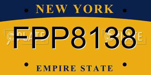 FPP8138 New York License Plate