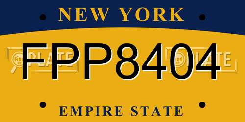 FPP8404 New York License Plate