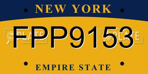 FPP9153 New York License Plate