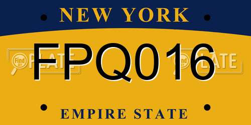 FPQ016 New York License Plate