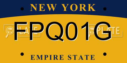 FPQ01G New York License Plate
