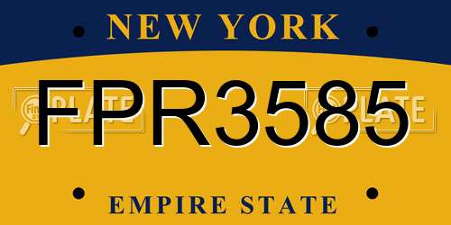 FPR3585 New York License Plate