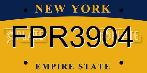 FPR3904 New York License Plate