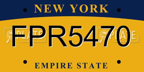 FPR5470 New York License Plate
