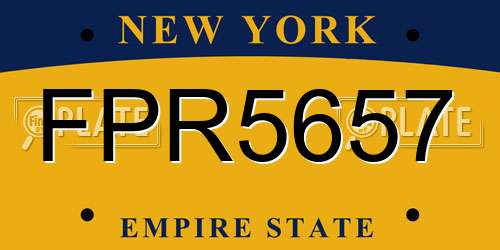 FPR5657 New York License Plate