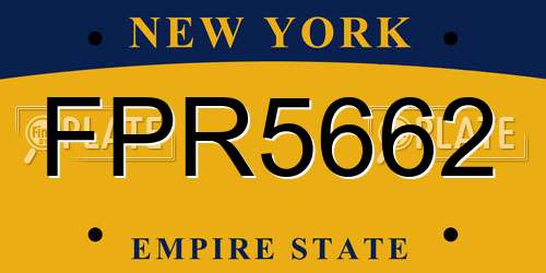 FPR5662 New York License Plate