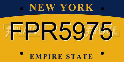FPR5975 New York License Plate