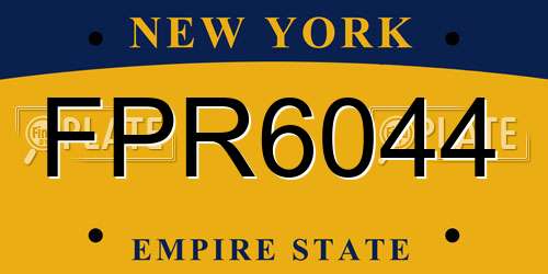 FPR6044 New York License Plate