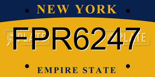 FPR6247 New York License Plate