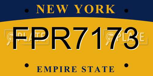 FPR7173 New York License Plate
