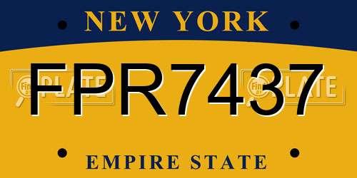 FPR7437 New York License Plate