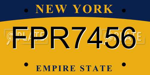 FPR7456 New York License Plate