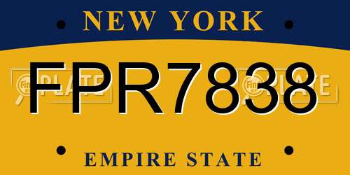 FPR7838 New York License Plate