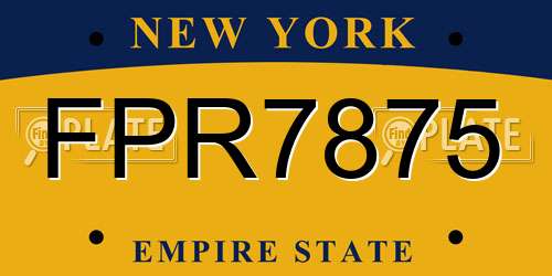 FPR7875 New York License Plate