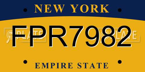 FPR7982 New York License Plate